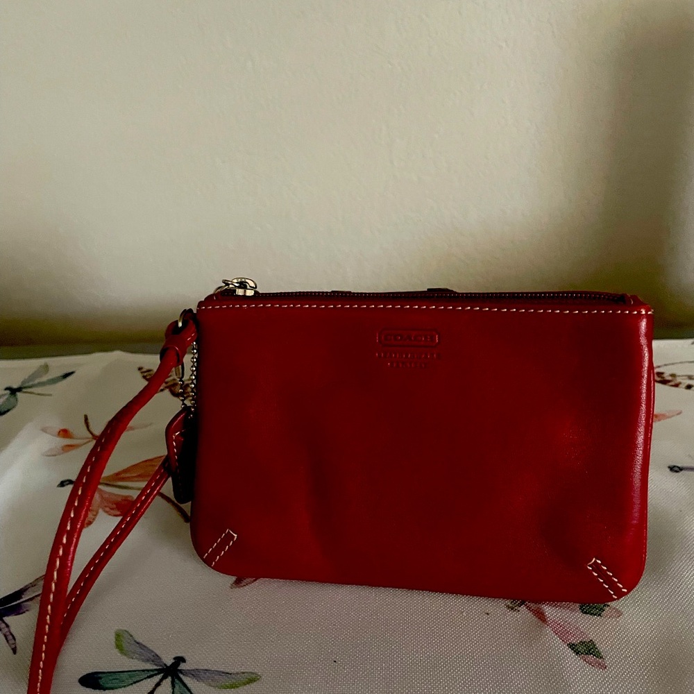 Coach burgundy wristlet